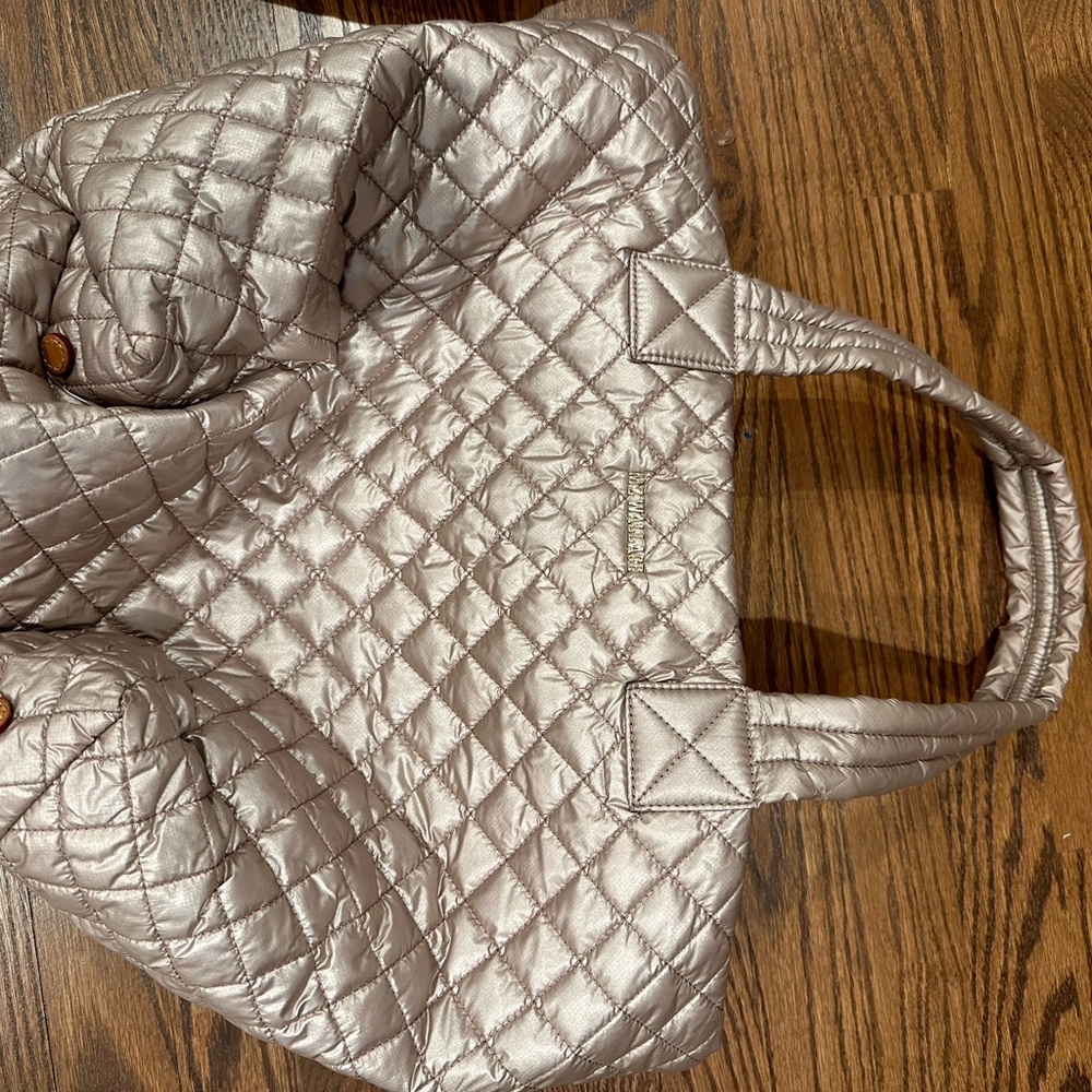 Mz Wallace large metro tote goldish silver
